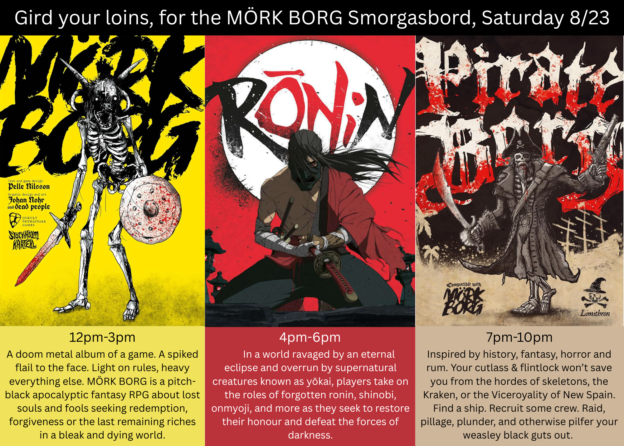 Mork Borg Smorgasbord RPG Day at Mana Cloud