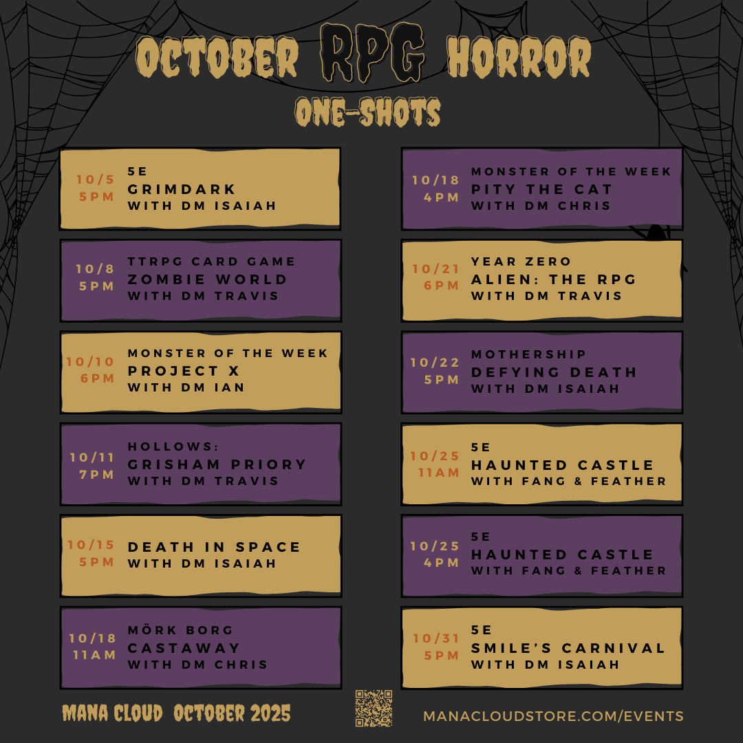 October Halloween Event Schedule 2025